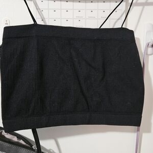 Ardene Black Ribbed Cropped Tank